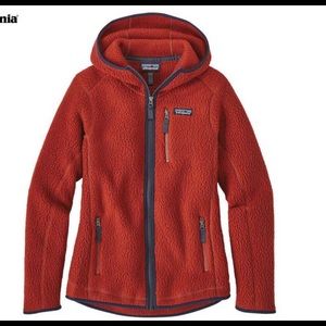 W Patagonia Retro Pile Hoodie Fall 2017, Rust Red